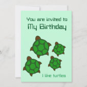 Geburtstag, ich mag Schildkröten, Einladung (Vorderseite)