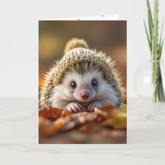 Geburtstag Igel mit geneigter Spitze Karte (Vorderseite)