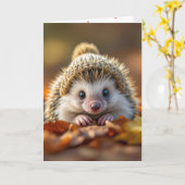 Geburtstag Igel mit geneigter Spitze Karte (Gelbe Blume)