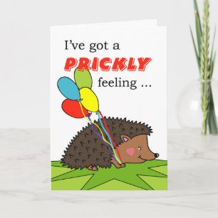 Geburtstag, Igel mit Luftballons, Stachelndes Gefü Karte