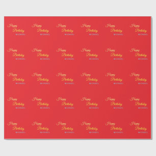 Geburtstag Ihr Name Minimalistisch Modern Geschenkpapier