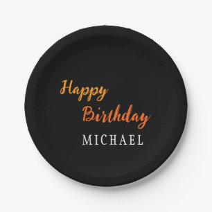 Geburtstag Ihr Name Minimalistisch Modern Pappteller