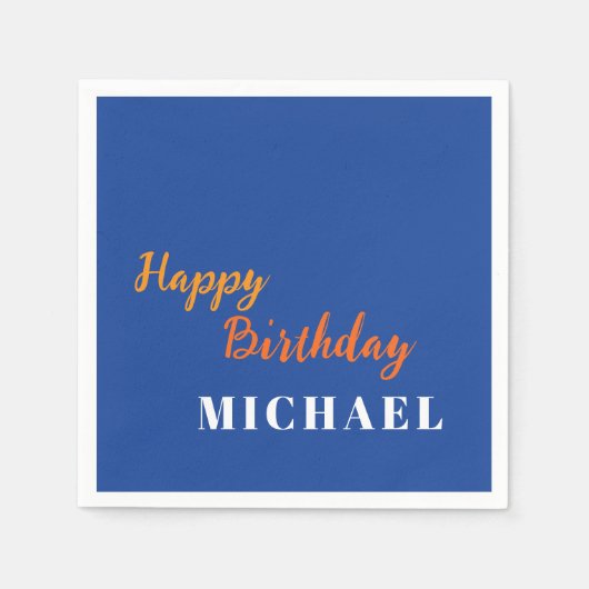 Geburtstag Ihr Name Minimalistisch Modern Serviette (Vorderseite)