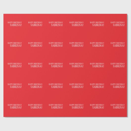 Geburtstag Ihr Name Minimalistisch Persönlich Mode Geschenkpapier (Flach)