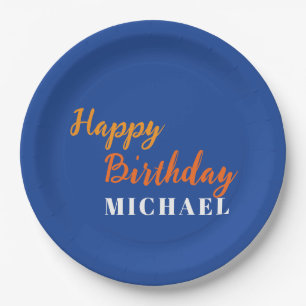 Geburtstag Ihr Name Minimalistisch Persönlich Mode Pappteller