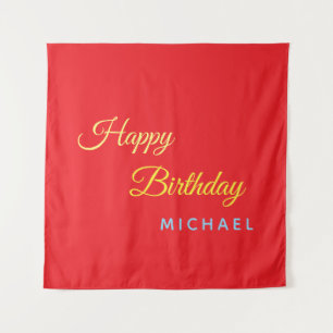 Geburtstag Ihr Name Minimalistisch Persönlich Mode Wandteppich
