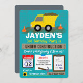 Geburtstag im Bau Einladung (Vorne/Hinten)