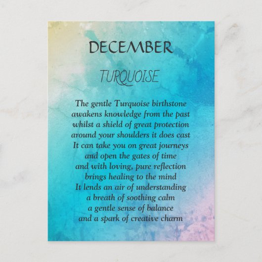 Geburtstag im Dezember Postkarte (Vorderseite)