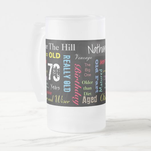 Geburtstag im Graffiti-Stil Mattglas Bierglas (Vorderseite Links)