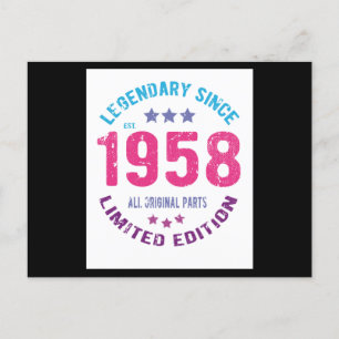 Geburtstag im Jahr 1958 Vintage Postkarte