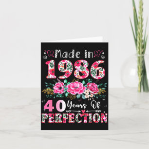 Geburtstag im Jahr 40 Alt 1986 Floral Karte