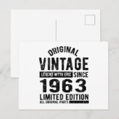 Geburtstag im Jahrgang 1963 Postkarte (Vorne/Hinten)
