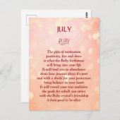 Geburtstag im Juli Ruby Postkarte (Vorne/Hinten)