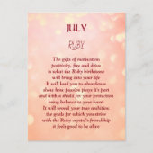 Geburtstag im Juli Ruby Postkarte (Vorderseite)