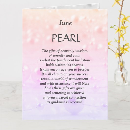 Geburtstag im Juni Pearl Gruß Karte (Gelbe Blume)