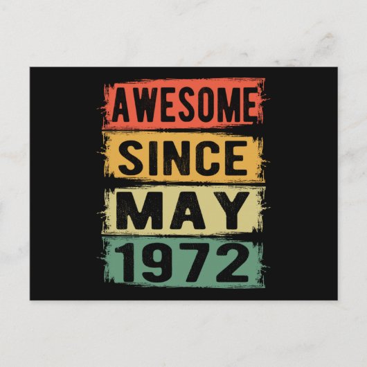Geburtstag im Mai Geboren 1972 Postkarte (Vorderseite)