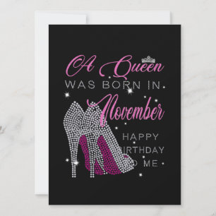 Geburtstag   Im November wurde eine Königin gebore Karte