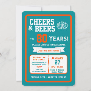 Geburtstag im Sports Bar mit Cheers und Bier zum 8 Einladung