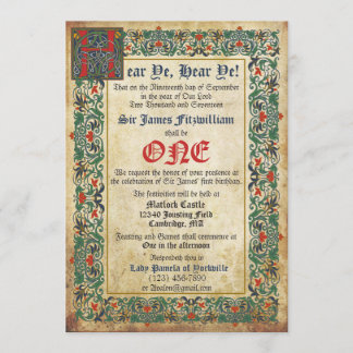 Geburtstag im Stil mittelalterlicher Manuskripte Einladung