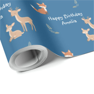 Geburtstag im Wald - Personalisiert Geschenkpapier