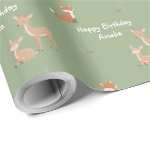 Geburtstag im Wald - Personalisiert Geschenkpapier