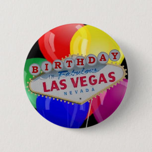 Geburtstag IN fabelhaftem Las Vegas-Knopf - Button