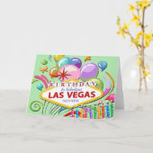 GEBURTSTAG IN FABULOUS LAS VEGAS CARD KARTE (Gelbe Blume)