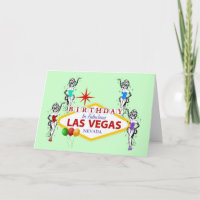 Geburtstag in Fabulous Las Vegas Showgirls Card