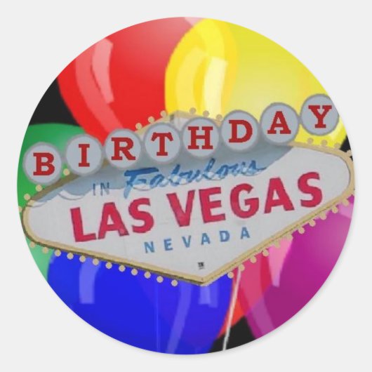 Geburtstag IN Fabulous Las Vegas Sticker - Löcher (Vorderseite)