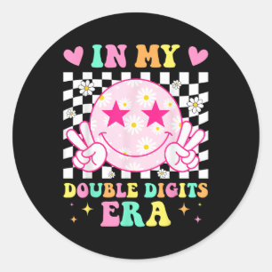 Geburtstag in meinen doppelstelligen Ära glücklich Runder Aufkleber