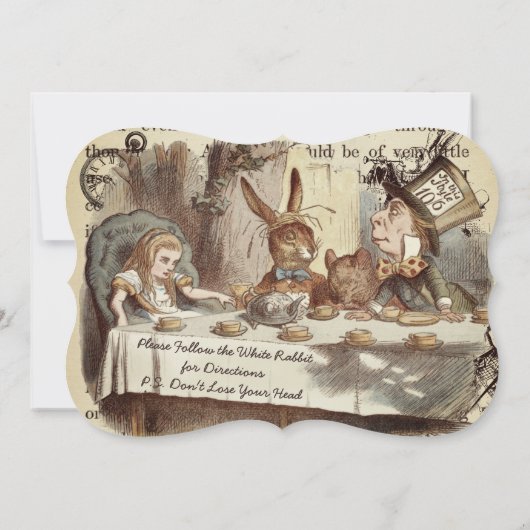 Geburtstag in Wonderland Einladung (Rückseite)