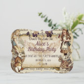 Geburtstag in Wonderland Einladung (Stehend Vorderseite)