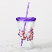 Geburtstag individualisieren Dinosaurier Acryltrinkbecher (Rückseite)