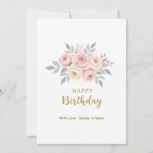 Geburtstag individuell anpassbare digitale Blüte Feiertagskarte (Vorderseite)