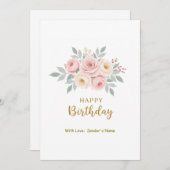 Geburtstag individuell anpassbare digitale Blüte Feiertagskarte (Vorne/Hinten)