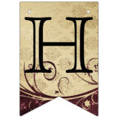 Geburtstag individuell gestalten - Gold und Maroon Wimpelkette (Erste Fahne)