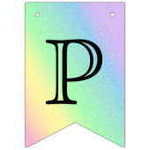 Geburtstag individuell gestalten - Pastel Rainbow Wimpelkette (Dritte Fahne)