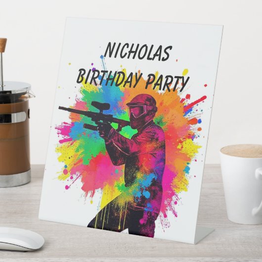 Geburtstag Individuelle Name Paintball Sockelschild (In Situ)