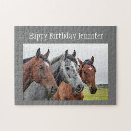 Geburtstag Individuelle Name Pferde Reitpferde  Puzzle