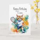 Geburtstag Individuelle Name Spaß Niedlich Katze T Karte (Gelbe Blume)
