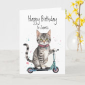 Geburtstag Individuelle Name Spaß Niedlich Katzenk Karte (Gelbe Blume)