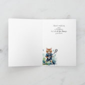 Geburtstag Individuelle Name Spaß Niedliche Katze Karte (Innenseite)