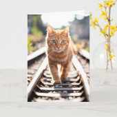 Geburtstag Ingwer Auto auf Tracks laufen Karte (Gelbe Blume)