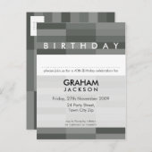 GEBURTSTAG INVITE :: moderne rechteckige Tafel 7 Einladungspostkarte (Vorne/Hinten)