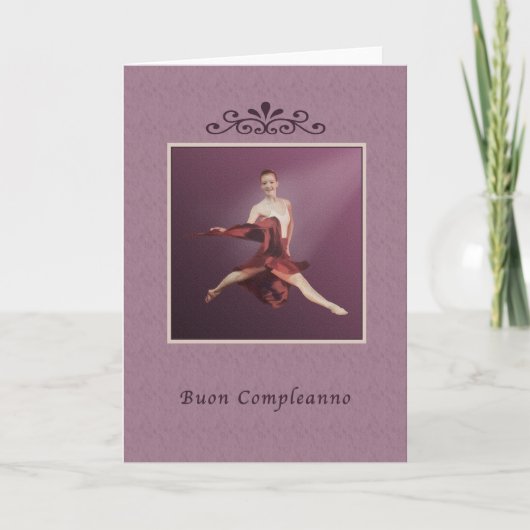 Geburtstag, Italiener, Buon Compleanno, Ballerina Karte (Vorderseite)