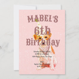 Geburtstag Jack Russell Dog Age Pink Geburtstag Einladung