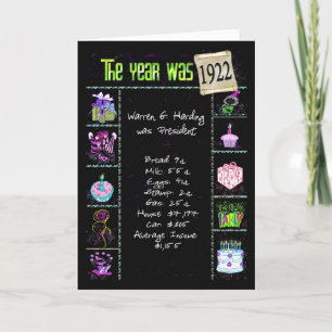 Geburtstag Jahr 1922 Fun Trivia Fakten Karte