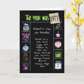 Geburtstag Jahr 1971 Fun Trivia Fakten Karte (Gelbe Blume)