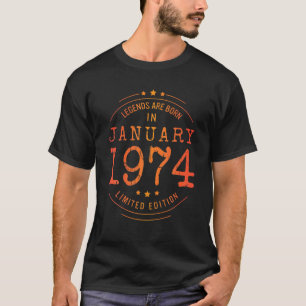 Geburtstag Januar 1974 Jahr Limited Edition verwen T-Shirt
