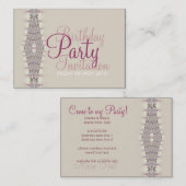 Geburtstag + Jeden Anlaß Party Einladung Card (Vorne/Hinten)